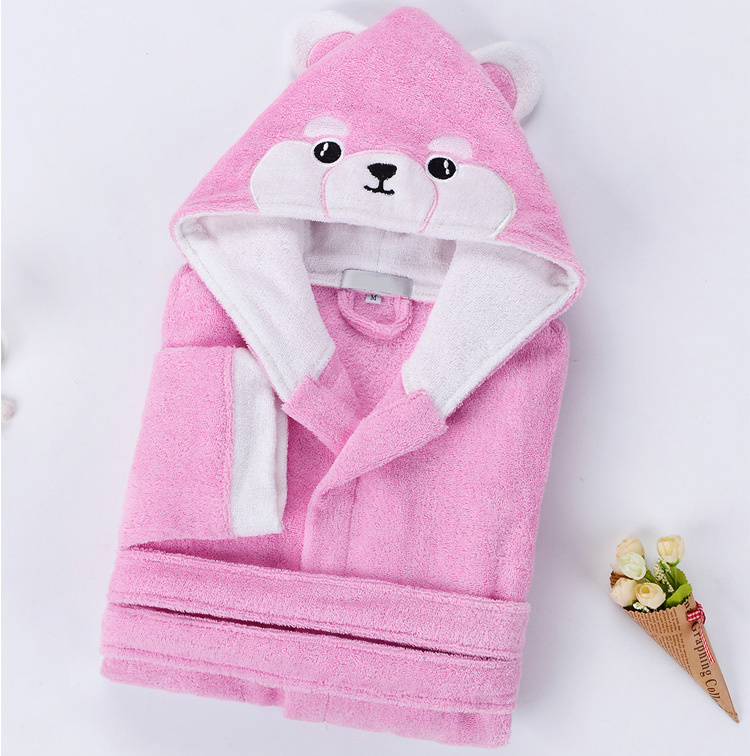 Bathrobe ea Hooded Soft Absorbent Cotton Cute Animal For Boys Girls (5)