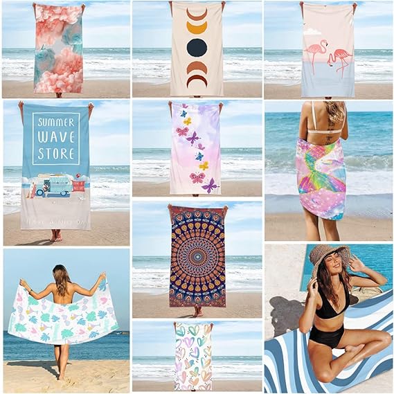 China Extra Large Sand Free Microfiber Beach Towel for Girl Women