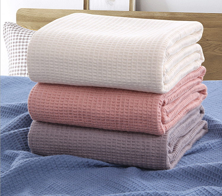 China Waffle Weave Blanket Light Weight Soft Cozy 100 Breathable 