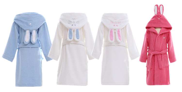 Hooded bathrobe for children cotton cute1 (1)