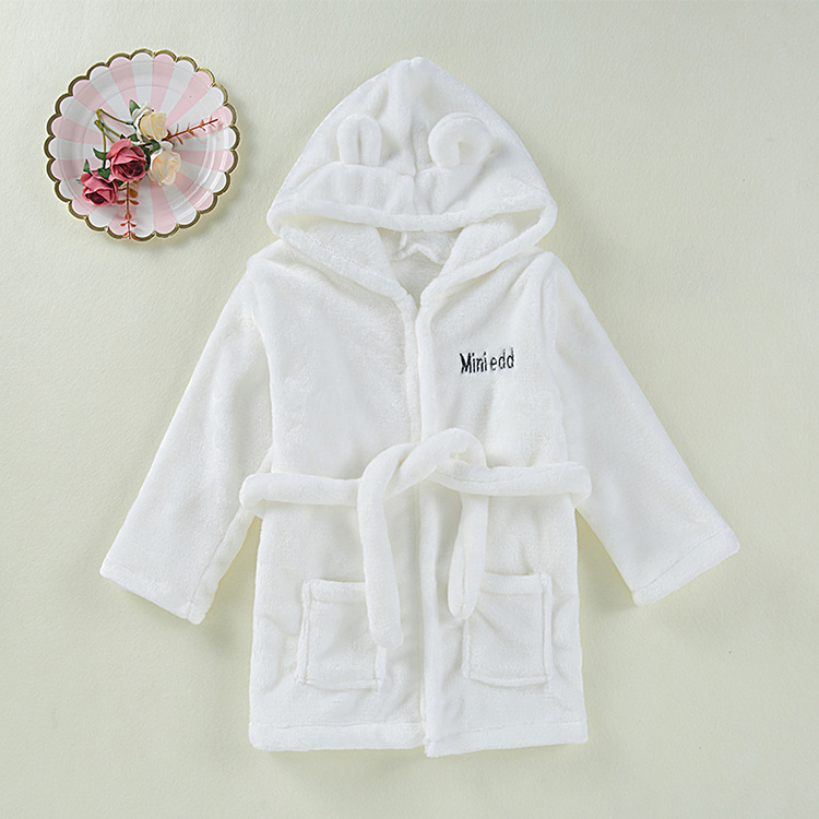 Soft Flannel Hooded Bathrobe Cute Sleepwear for Boys Girls Gifts (4)