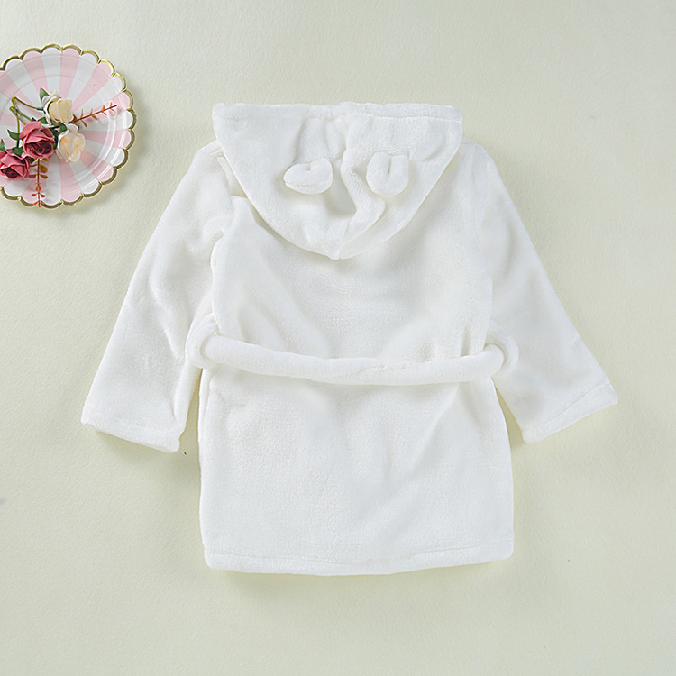 Soft Flannel Hooded Bathrobe Cute Sleepwear for Boys Girls Gifts (5)