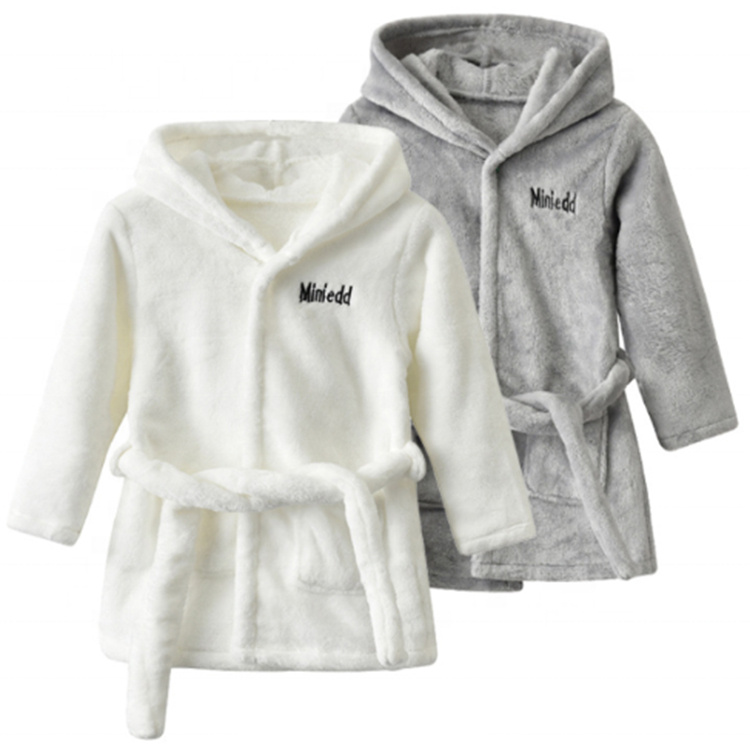 Soft Flannel Hooded Bathrobe Cute Sleepwear for Boys Girls Gifts (6)