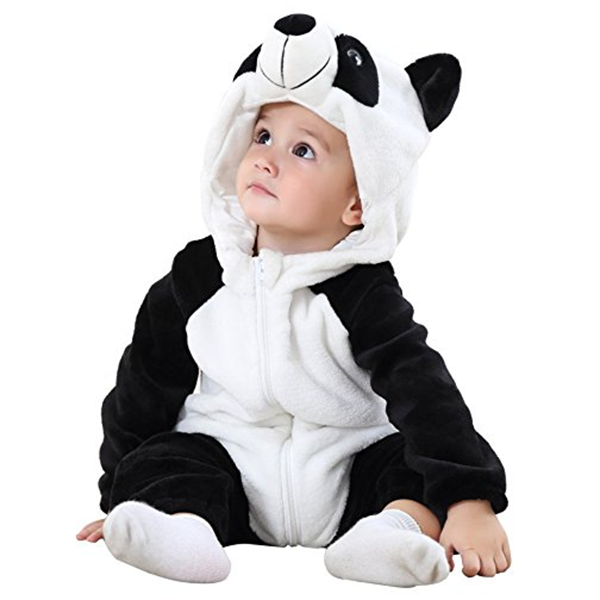 unisex baby jumpsuit animal costume flannel hooded romper  (1)