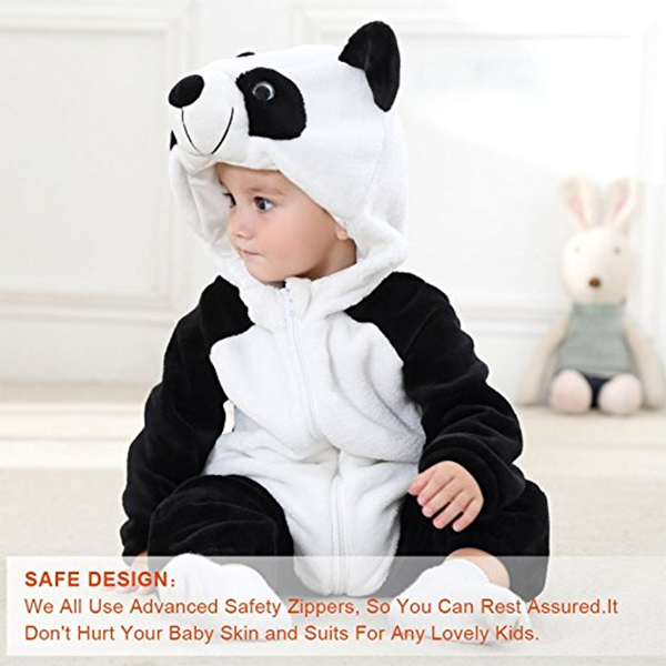 unisex baby jumpsuit animal costume flannel hooded romper  (3)