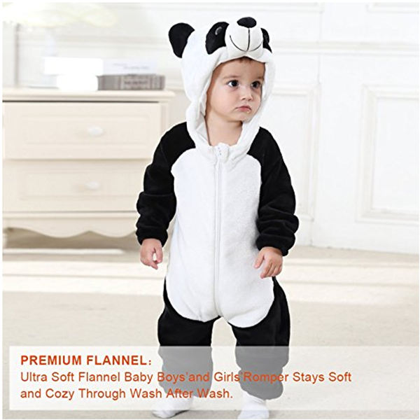 unisex baby jumpsuit animal costume flannel hooded romper  (4)