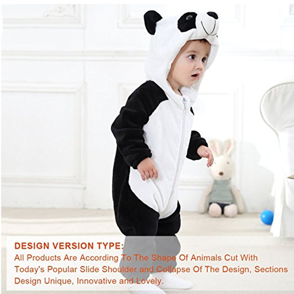 unisex baby jumpsuit animal costume flannel hooded romper  (5)